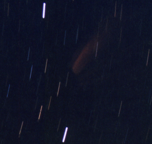 Close-up of a Leonid meteor smoke trail from the November 18, 2001 meteor storm