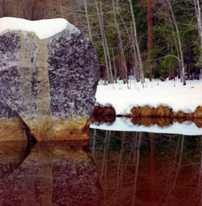 Granite Block Reflection on Mirror Lake
