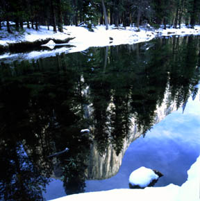 El Capitan Winter Sunrise Reflection