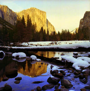 El Capitan Winter Sunset Reflection