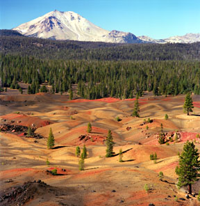 Painted Dunes and Lassen Peak