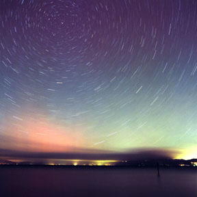 Red Aurora over Lake Tahoe