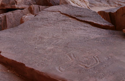 Close-Up of Petroglyphs near Kachina Bridge