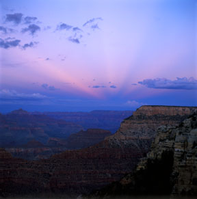 Anticrepuscular Rays, Grand Canyon